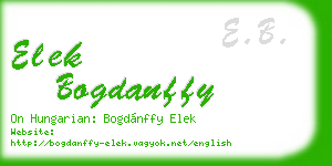 elek bogdanffy business card